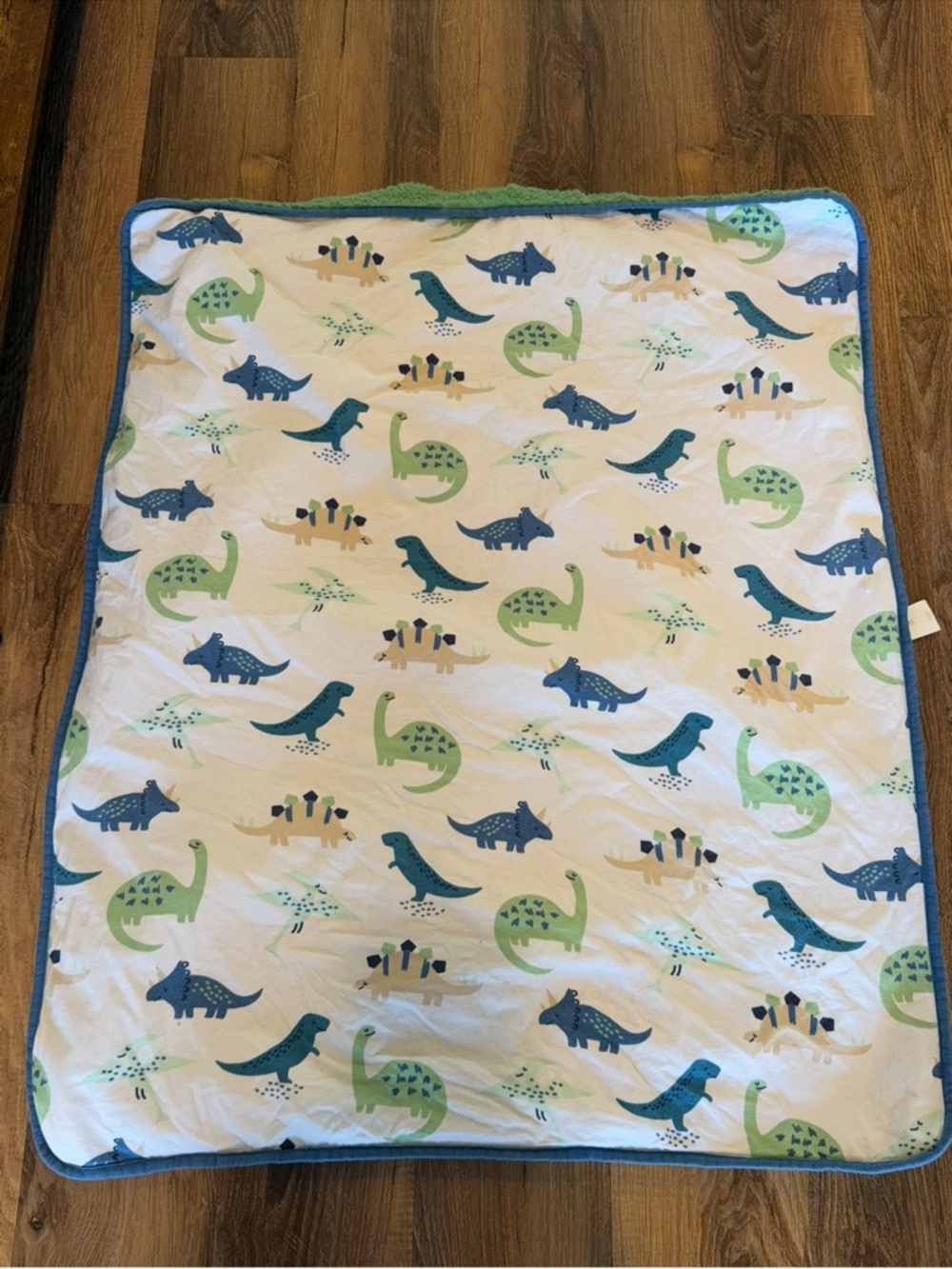 cloud island Green & Blue Dinosaur Baby Blanket - Picture 2 of 8